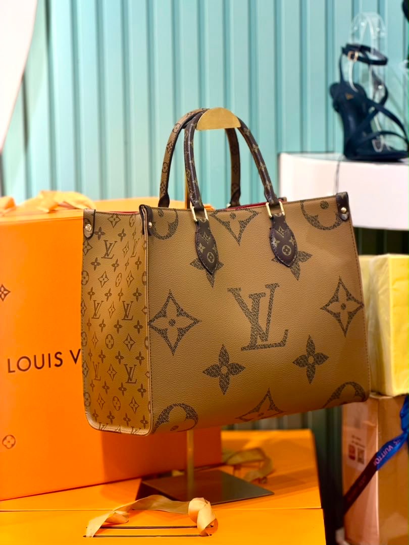 کیف زنانه برند لویی ویتون LV فول پک رنگ قهوه ای
