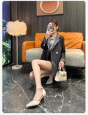 کفش زنانه جلو بسته چرم ورنی پاشنه 7/5 سانت وارداتی رنگ مشکی 2880 کرم 2877